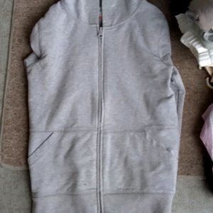 Fitted Zip Hoodie in Grey